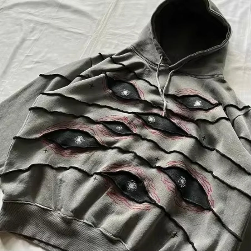 Y2K Men Women Retro Harajuku Punk Casual Splicing Sweatshirt New Fashion Street Design Fake Two Piece Hip Hop Loose Long Sleeves