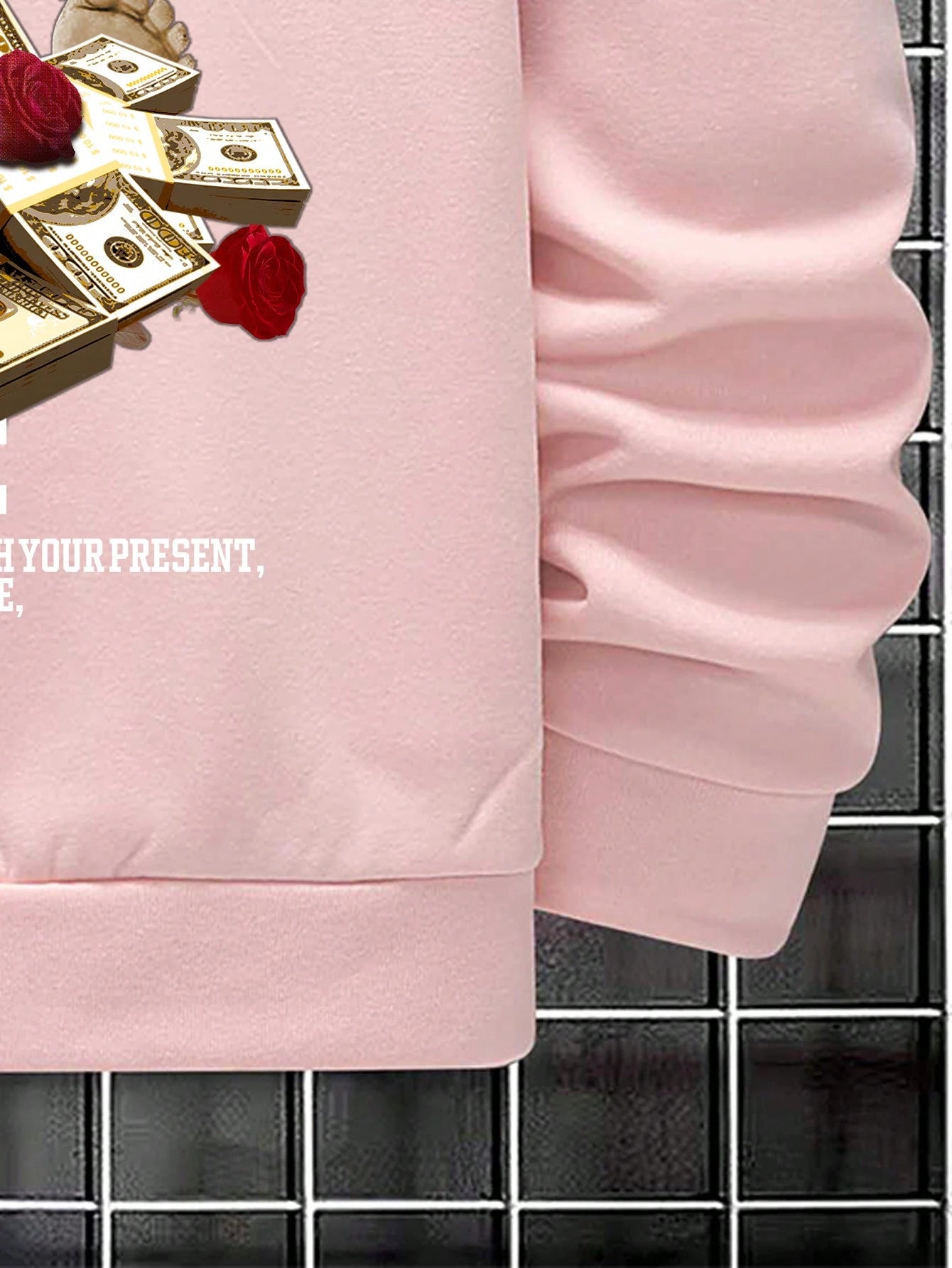 Manfinity EMRG Men Slogan & Sculpture Print Drop Shoulder Drawstring Hoodie, Pink Hoodie, Men Hoodie, Graphic Hoodie