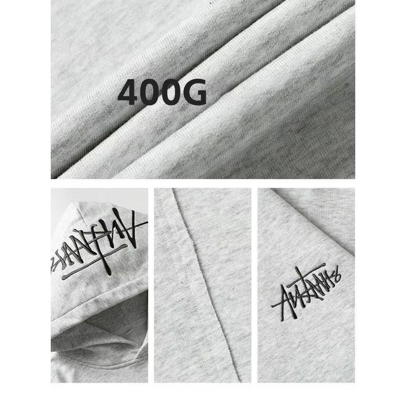 Brand Embroidery Man Hooded Sweatshirts 2025 New Autumn Winter Motion Mens Hoodie Streetwear Fashion Vintage Clothing