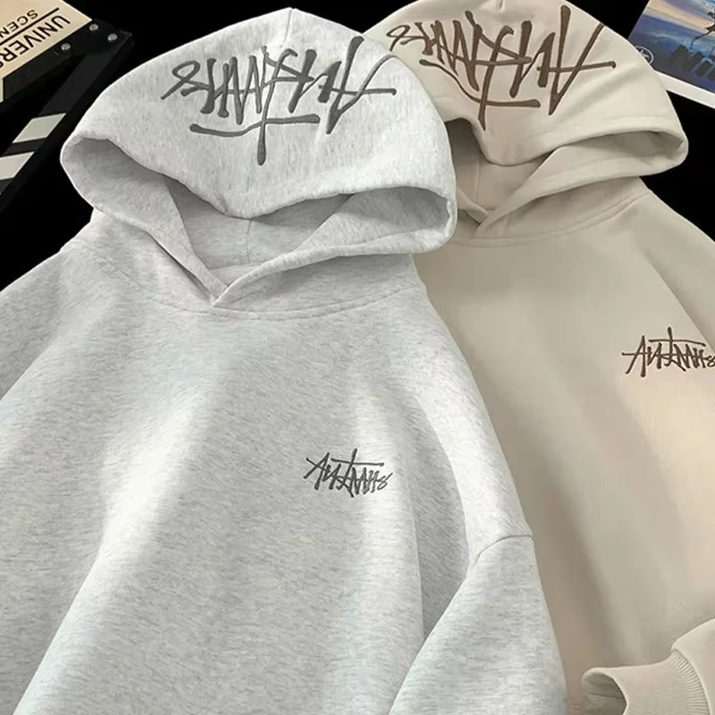 Brand Embroidery Man Hooded Sweatshirts 2025 New Autumn Winter Motion Mens Hoodie Streetwear Fashion Vintage Clothing