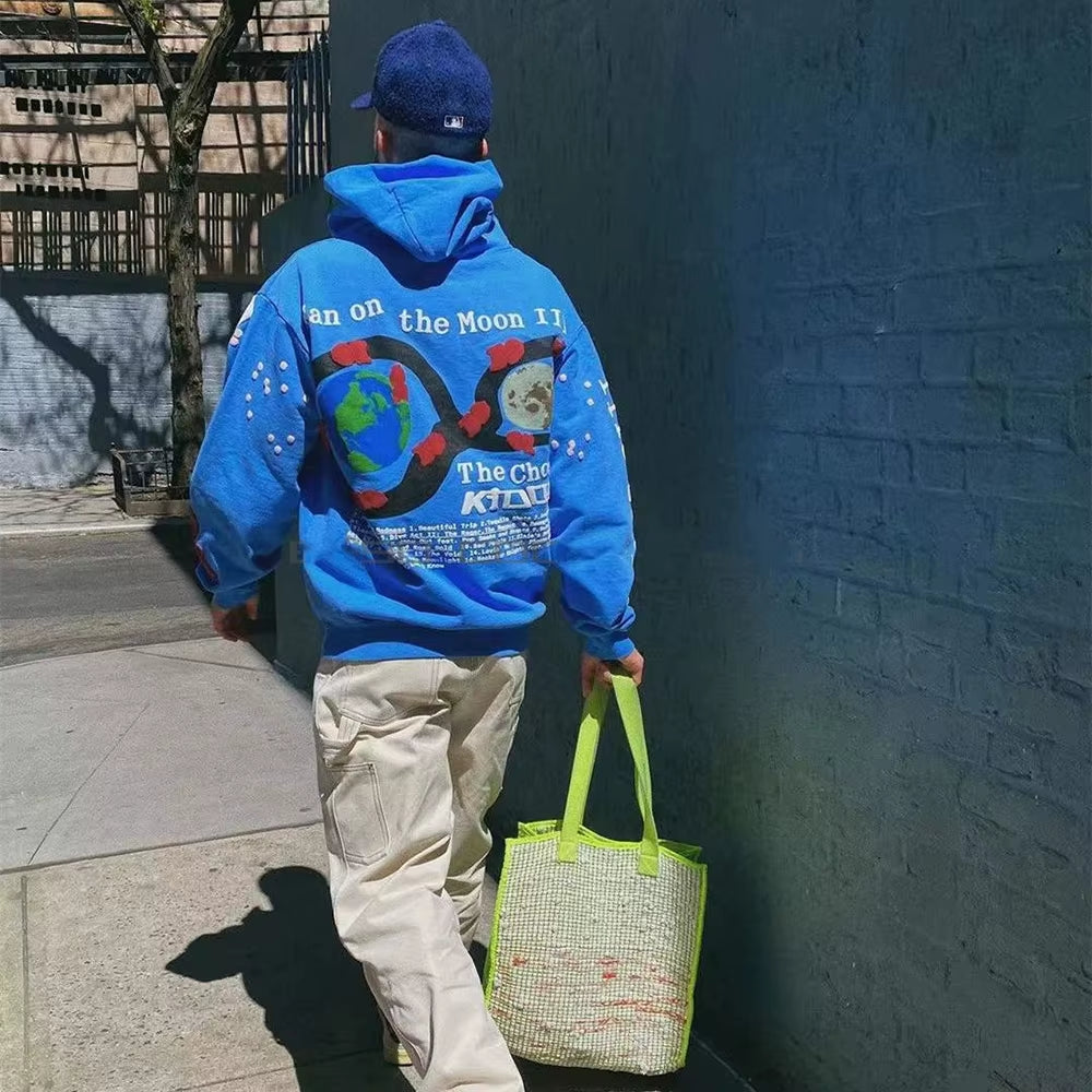 Kanye West Kid Cudi Moon III 3D Printed Cartoon Fleece Hoodie Baggy Men'S Pullover Sweatshirt - Comfortable Sweat Wear