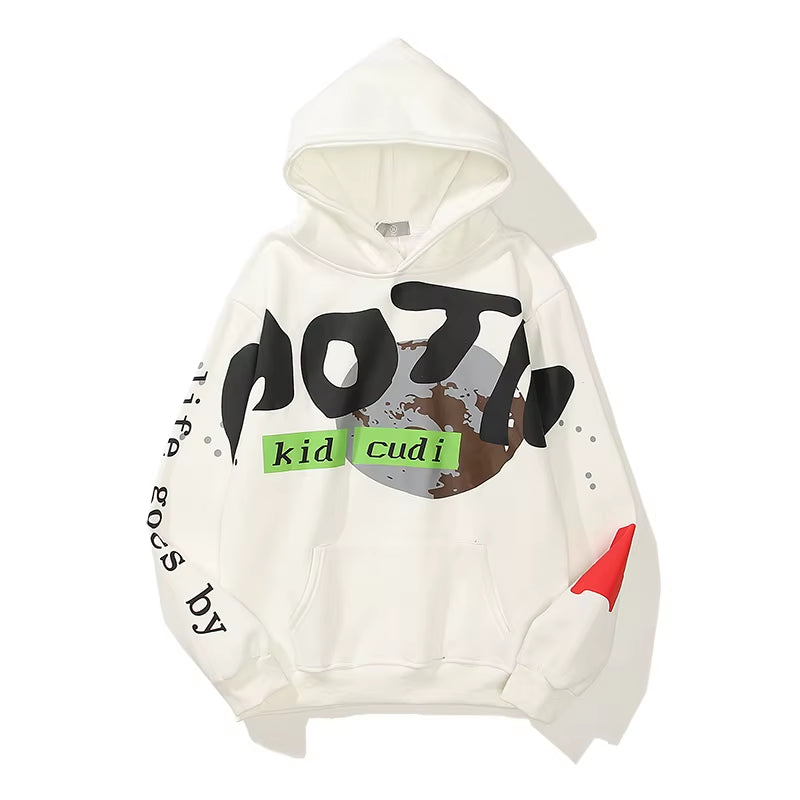 Kanye West Kid Cudi Moon III 3D Printed Cartoon Fleece Hoodie Baggy Men'S Pullover Sweatshirt - Comfortable Sweat Wear