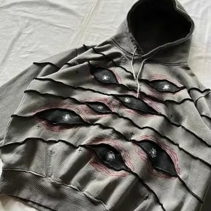 Y2K Men Women Retro Harajuku Punk Casual Splicing Sweatshirt New Fashion Street Design Fake Two Piece Hip Hop Loose Long Sleeves