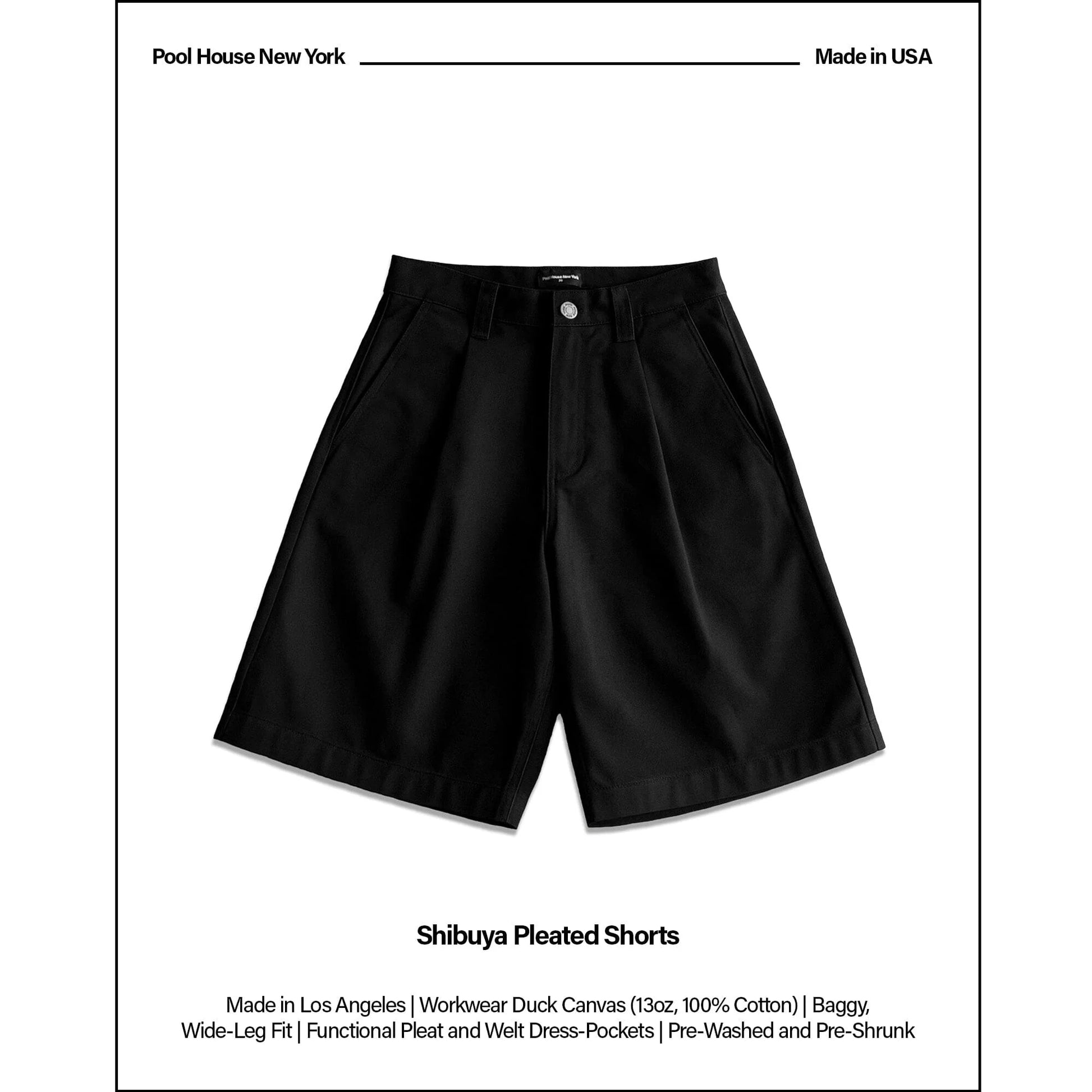 Shibuya Pleated Shorts | Baggy, Wide-Leg