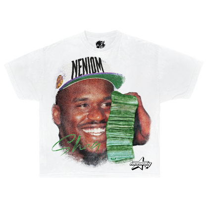 Shaq Money Talk Vintage Boxy T-Shirt Oversized Streetwear Basketball Tees Y2K