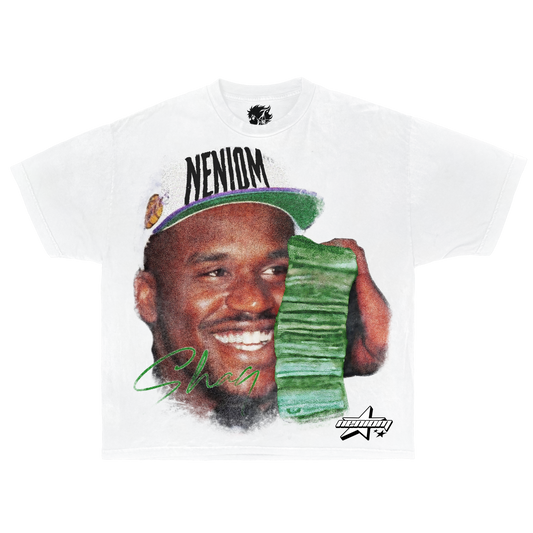 Shaq Money Talk Vintage Boxy T-Shirt Oversized Streetwear Basketball Tees Y2K